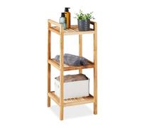 Relaxdays Scaffale da bagno in legno di noce