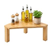 Relaxdays Scaffale da piano, HxLxP: 15 x 30 x 30 cm, bambù, naturale | 1 ripiano, cucina e bagno, cucina componibile, scrivania, piccolo scaffale angolare, spezie, tazze, piatti