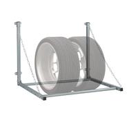 Scaffale Porta Gomme Supporto Portagomme 4 Ruote da Parete Salvaspazio Grigio