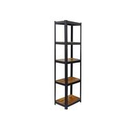 Relaxdays Scaffale, HBT: 180x40x40 cm, 5 Ripiani, 300 kg, Stile Industriale, Ufficio, Cantina, Marrone/Nero