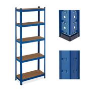Relaxdays Scaffale Carichi Pesanti in Acciaio, HLP 180x70x30 cm, 5 Ripiani ad Alta Portata 500 kg, Garage e Cantina, Blu