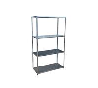 Relaxdays Scaffale in Acciaio con 4 Ripiani, Portata 160 kg, Misura 145x75x30 cm, Argento