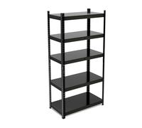 Relaxdays Scaffale in Acciaio, HLP 150 x 75 x 30 cm, con 5 Ripiani ad Alta Portata 875 kg, per Garage e Cantina, Nero