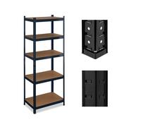 Relaxdays Scaffale Carichi Pesanti in Acciaio, HLP 180x70x45 cm, 5 Ripiani ad Alta Portata 500kg, Garage e Cantina, Nero