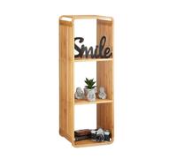 Relaxdays Scaffale Aperto con Angoli Arrotondati, Mobile da Bagno con Mensole, Quadrato, bambù, Marrone, HxLxP: 96x33x33 cm