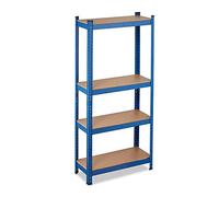 Relaxdays Scaffale in Metallo, 700 kg di Capacità di Carico, 150x70x30 cm, Scaffalatura Alta Portata, 4 Ripiani, Blu