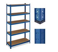 Relaxdays Scaffale Carichi Pesanti in Acciaio, HLP 180x100x40 cm, 5 Ripiani Alta Portata 500 kg, Garage e Cantina, Blu