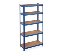 Relaxdays Scaffale in Metallo, Capacità fino a 875 kg, 180x90x40 cm ca., Scaffalatura ad Alta Portata da 5 Ripiani, Blu