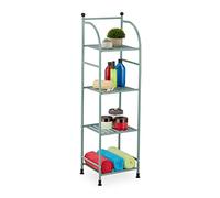 Relaxdays Scaffale in Metallo, HxLxP: 115 x 33 x 28 cm, Mobiletto Cucina e Bagno, 4 Ripiani, Mensole Multiuso, Verde