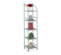 Relaxdays Scaffale in Metallo, HxLxP: 145 x 33 x 28 cm, Mobiletto Cucina e Bagno, 5 Ripiani, Mensole Multiuso, Verde, Acciaio