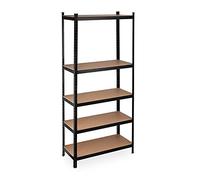 Relaxdays Scaffale in Metallo XL, 1325 kg Capacità di Carico, 220x100x45 cm, Scaffalatura Alta Portata, 5 Ripiani, Nero