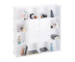 Relaxdays Scaffale in plastica con 16 scomparti