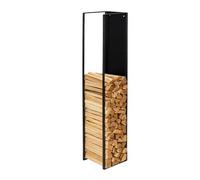 Relaxdays Scaffale ardere, Montaggio a Parete, HLP: 160x25x25 cm, Legna secca, Ferro, Nero, XXL