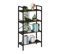 Relaxdays Scaffale Libreria a 4 Ripiani, HLP: 122x60x32 cm, Scaffalatura Aperta, Mobile Stile Industriale, Marrone Nero