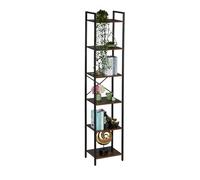 Relaxdays Scaffale Libreria a 8 Ripiani, HLP: 187x40x32 cm, Scaffalatura Aperta, Mobile Stile Industriale, Marrone Nero