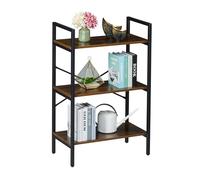 Relaxdays Scaffale Libreria con 3 Ripiani, HLP: 92x60x32 cm, Scaffalatura Aperta, Mobile Stile Industriale, Marrone Nero