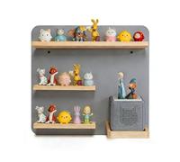 Relaxdays Scaffale Magnetico per Toniebox, 27 Tonies, a Parete, Grigio, 29x39x15 cm