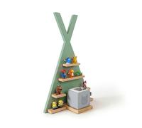 Relaxdays scaffale Magnetico per Toniebox e Tonies, Tenda, Salvia, 69x49x9 cm