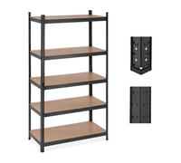 Relaxdays Scaffale nero a 5 ripiani in acciaio