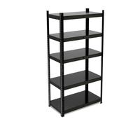 Relaxdays Scaffale in acciaio HLP 150 x 75 x 30 cm – 5 ripiani ad alta portata 875 kg, nero