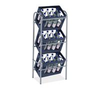 Relaxdays Scaffale per 3 casse d'acqua grigio