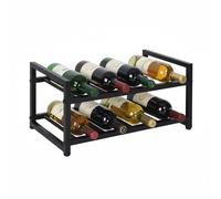 Relaxdays Scaffale per 8 bottiglie in metallo