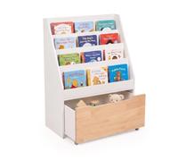 Relaxdays Scaffale per bambini, 80 x 60 x 30 cm, bianco/naturale