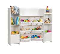 Relaxdays Scaffale grande per bambini con scatole