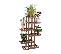 Relaxdays Scaffale per Fiori, 125 x 81 x 25 cm, per Piante Decorativo, Portafiori da Interni da Terra, Marrone Scuro
