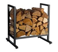 Relaxdays Scaffale per Legna, Metallo, Moderno, HLP: 62x60x49 cm, Supporto Legna, Nero