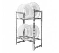 Relaxdays Scaffale per Pneumatici, Sistema a Incastro, Acciaio Argento, 100x85x35 cm, 150 kg/ripiano