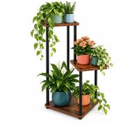 Relaxdays Scaffale piante, ripiani quadrati