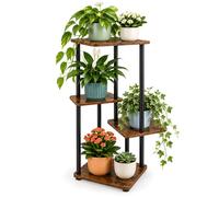 Relaxdays Scaffale piante, ripiani quadrati