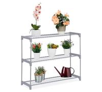Scaffalatura 3 Ripiani Porta Vasi Piante Scaffale Espositore Fiori 72x91x28 cm