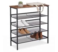 Relaxdays Scaffale scarpe metallo e MDF 5 ripiani