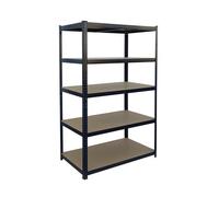 Relaxdays Scaffale portacarichi 875 kg, 5 Ripiani, Montaggio a Incastro, Nero/Marrone, 60x100x200 cm