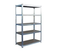 Relaxdays Scaffale portapesi in Acciaio, 5 Ripiani, 875 kg capacità, 60x100x200 cm, Argento