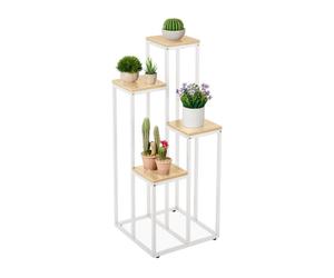 Relaxdays Scaffale portapiante bianco a 4 mensole