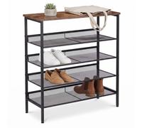 Relaxdays Scaffale scarpe metallo e MDF 5 ripiani