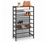Relaxdays Scaffale scarpe metallo MDF, 8 ripiani