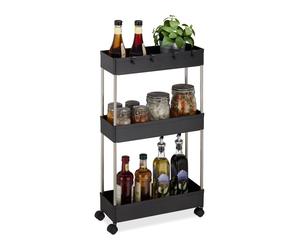 Relaxdays Scaffale stretto salvaspazio a 3 ripiani