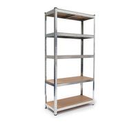Scaffale Mensola Scaffali Scaffalatura Metallo Zincato 5 Ripiani Legno Magazzino