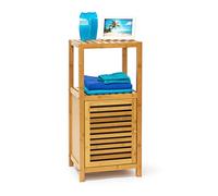 Relaxdays Scaffalle a Colonna in Bambù, 3 Ripiani, HLP 80x35,5x33 cm, Armadietto