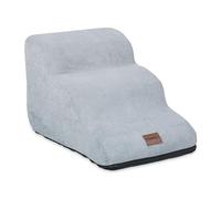 Relaxdays Scaletta a 3 Gradini per Cani Piccoli e Gatti, Salire e Scendere dal Letto e Divano, HLP 33x36,5x52 cm, Grigio, Poliestere