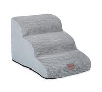 Relaxdays Scaletta a 3 Gradini per Cani Piccoli e Gatti, Salire e Scendere dal Letto e Divano, HLP: 33x41x54 cm, Grigio