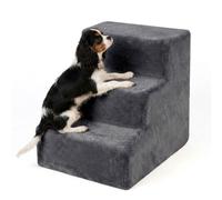 Relaxdays Scala per cani, 3 gradini, 36,5x35x45 cm, portata 50 kg, grigio