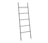 Relaxdays Scaletta nera a 5 pioli portasciugamani