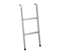 Relaxdays Scaletta per Trampolino, 76 cm, da Appendere, 2 Gradini, Scala per Tappeto Elastico, in Acciaio, Argentato