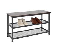 Relaxdays Scarpiera a 2 ripiani – Scaffale portascarpe ingresso, 45x80x30 cm, metallo, Marrone/Nero