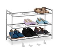 Scarpiera 3 ripiani ingresso scaffale metallo porta 9 scarpe acciaio corridoio
